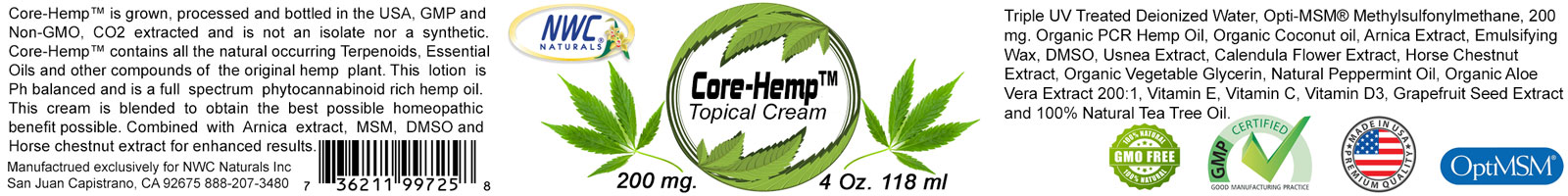 Core-HempTM Topical Cream
